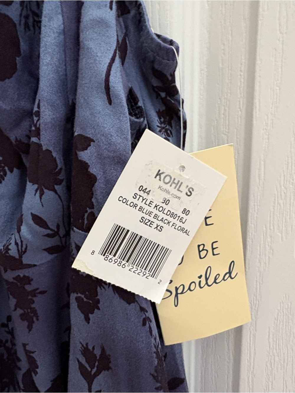 NWT Soft Cottagecore Asymmetric Dress in Navy w/ Black Flower Details - Picture 4 of 4